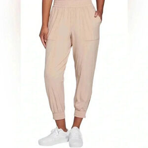 CALIA Women's Ath-Leather Jogger NEW Cream-Colored Faux Leather Size XL.